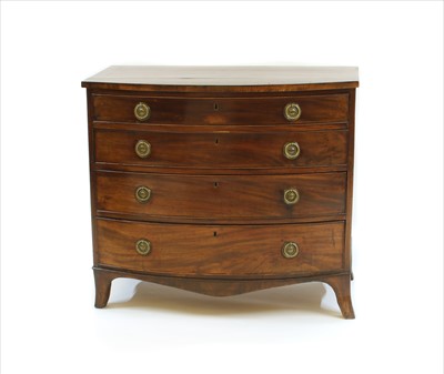 Lot 389 - A George III mahogany bowfronted chest of drawers