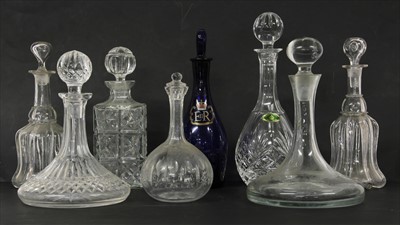 Lot 234 - A collection of glass decanters