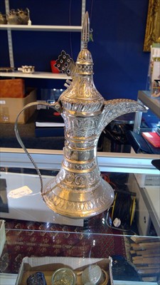 Lot 129 - A modern silver Dallah coffee pot