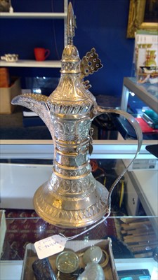 Lot 129 - A modern silver Dallah coffee pot