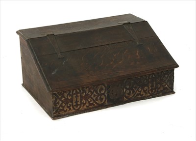 Lot 429 - A 17th century carved oak bible box