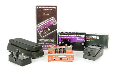 Lot 581 - A group of five guitar effects pedals
