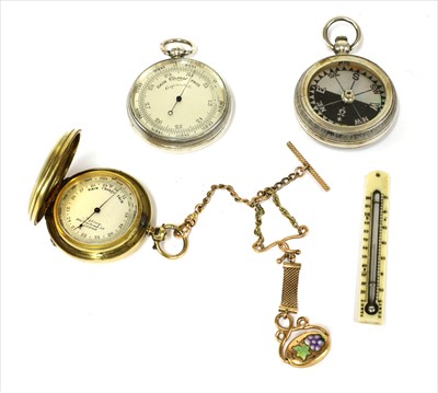 Lot 235 - A silver gilt pocket aneroid barometer/altimeter