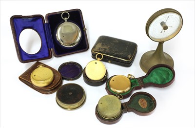 Lot 239 - Seven aneroid barometers and an auto-altimeter