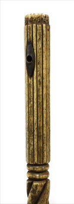 Lot 173 - A carved marine ivory walking stick