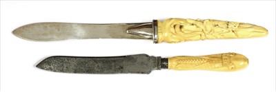 Lot 141 - A Victorian carved  ivory and silver letter opener