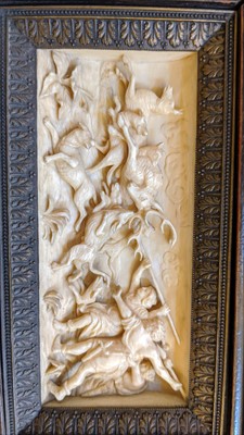 Lot 152 - Two carved ivory plaques