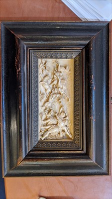 Lot 152 - Two carved ivory plaques