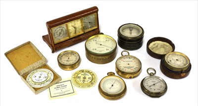 Lot 207 - Seven pocket aneroid barometers