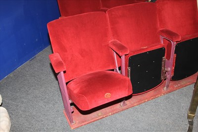 Lot 165 - TWO SETS OF THREE THEATRE SEATS
