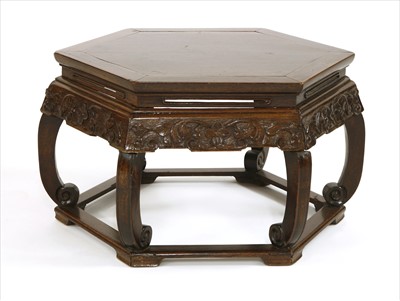 Lot 430 - A Chinese hexagonal faceted table
