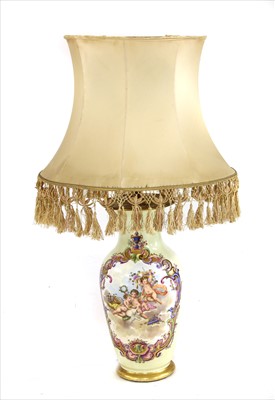 Lot 364A - A large porcelain table lamp
