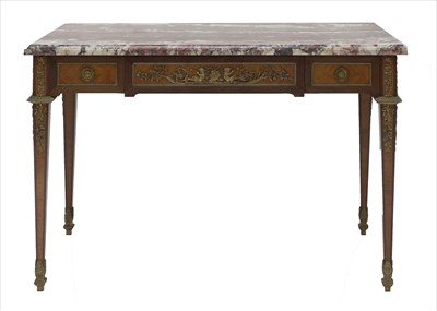 Lot 782 - A French Louis XVI-style kingwood, mahogany and gilt metal mounted bureau plat
