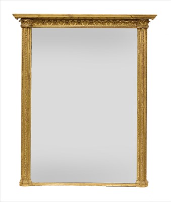 Lot 743 - A pair of large Regency carved wood and gesso gilt-framed mirrors