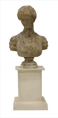 Lot 742 - A carved marble bust