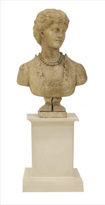 Lot 741 - A marble bust of a woman