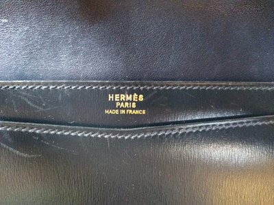 Lot 416 - An Hermès 'Lydie' blue clutch bag