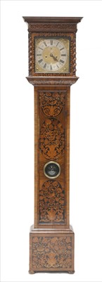 Lot 656 - A marquetry and walnut longcase clock