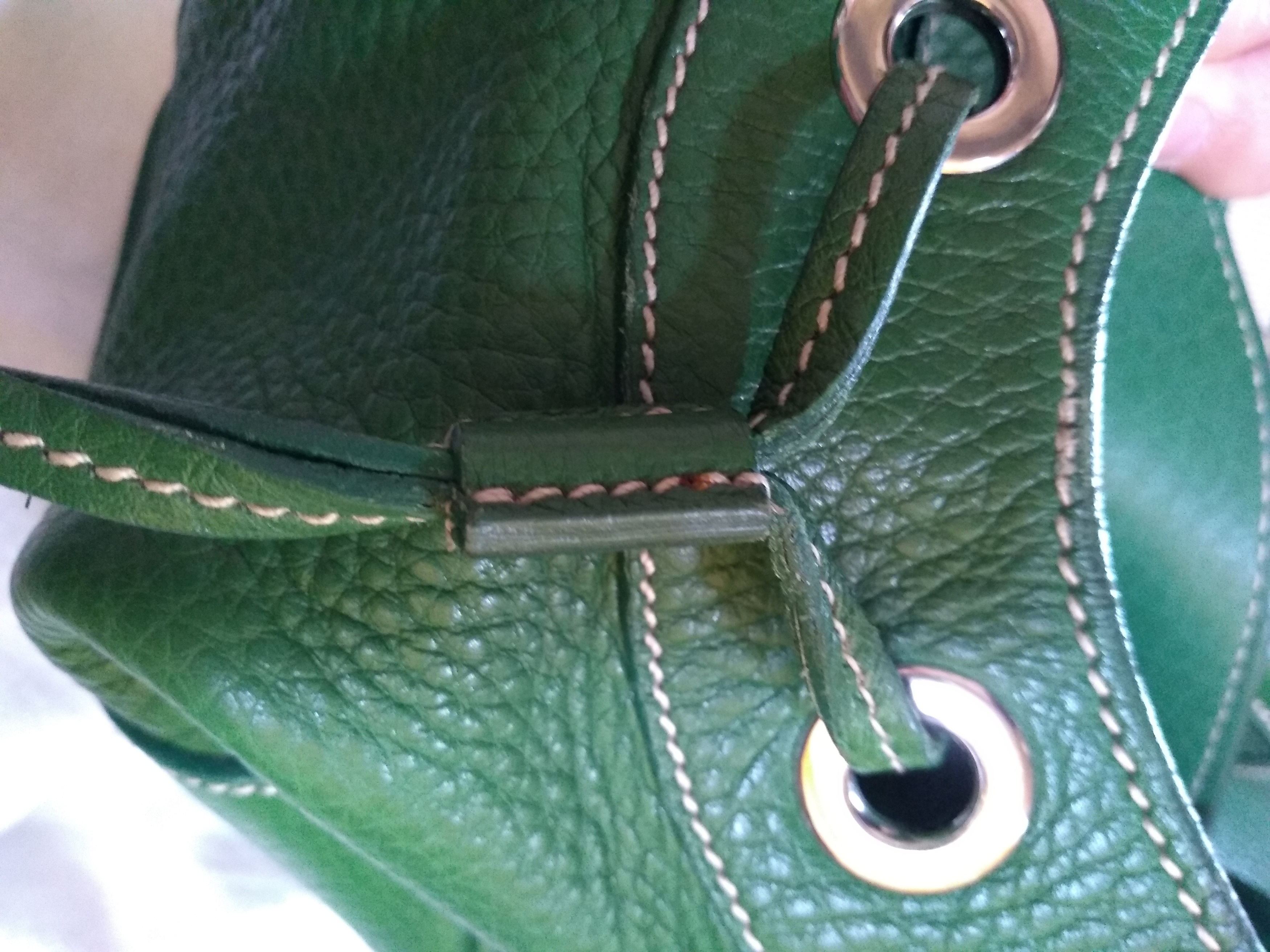 At Auction: PRADA KHAKI CANVAS BOSTON SHOULDER BAG