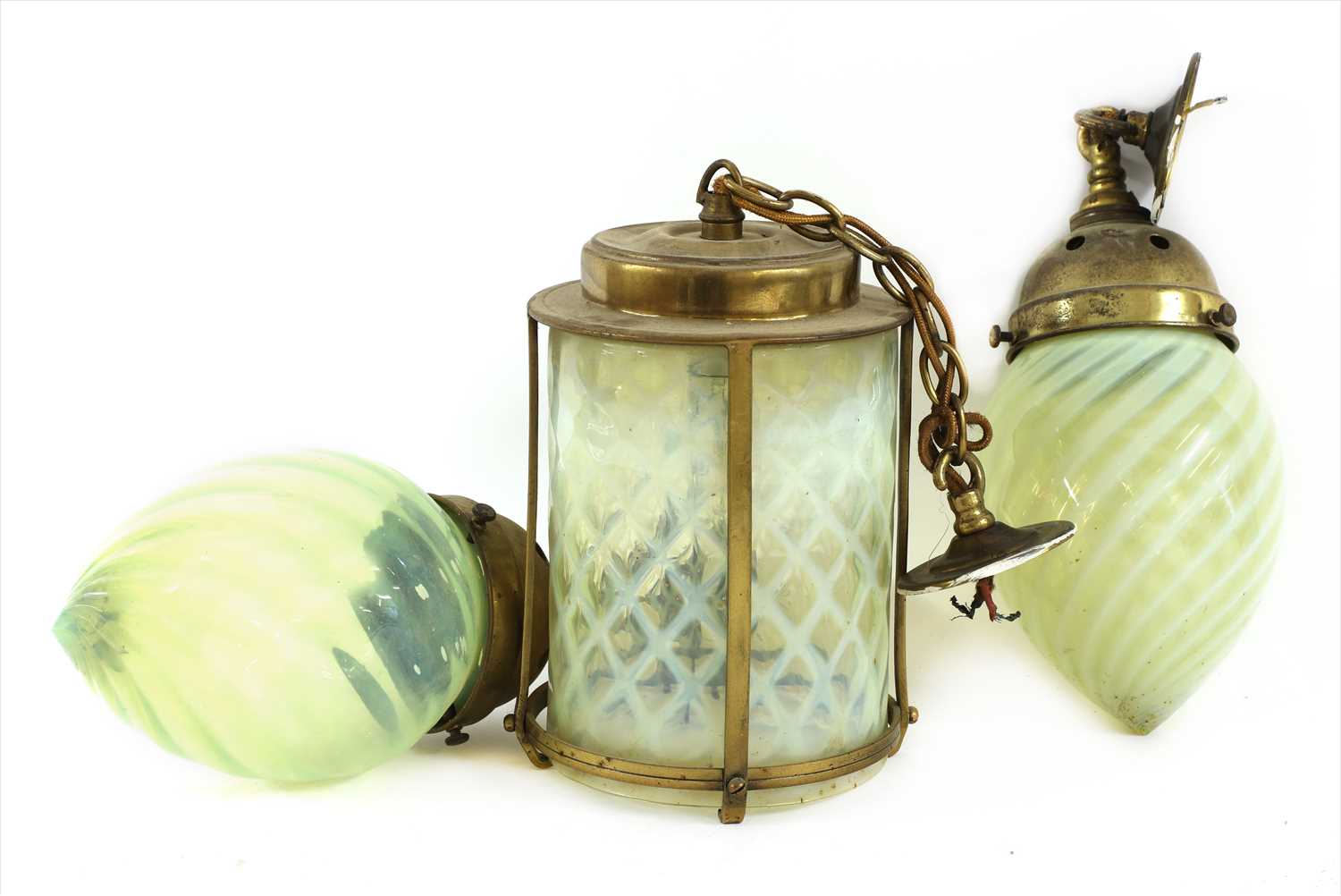 Lot 173 - Two opaline glass shades