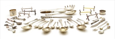Lot 60 - A collection of silver flatware comprising of various serving spoons and forks
