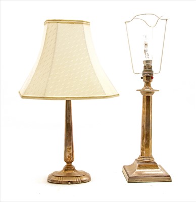Lot 143 - A silver table lamp