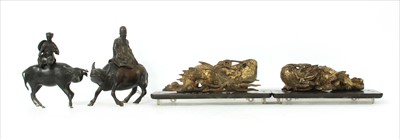 Lot 354 - A pair of Chinese bronze incense burners