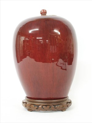 Lot 421 - A Chinese Sang-De-Boeuf Jar and cover