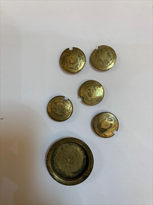 Lot 100 - A brass combination wax seal stamp