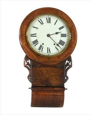 Lot 288 - A 19th century inlaid deep dial wall clock