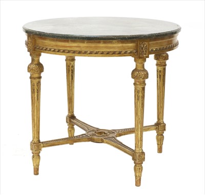 Lot 765 - A Continental circular marble top gilt table