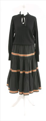 Lot 1062 - An Yves Saint Laurent black Rive Gauche tiered skirt