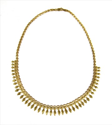 Lot 61 - A 9ct gold graduated fringe necklace