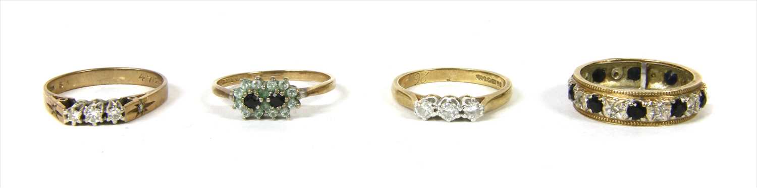 Lot 15 - Four 9ct gold rings