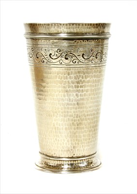 Lot 202 - A Victorian plannished Britannia silver vase
