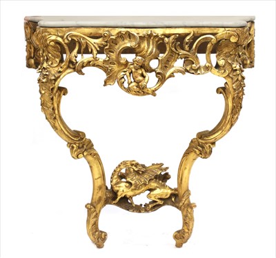 Lot 648 - An 18th century style carved giltwood console table