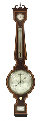 Lot 695 - A mahogany wheel barometer