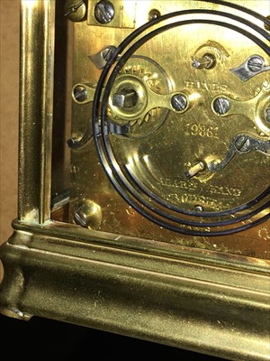 Lot 207 - A brass carriage clock
