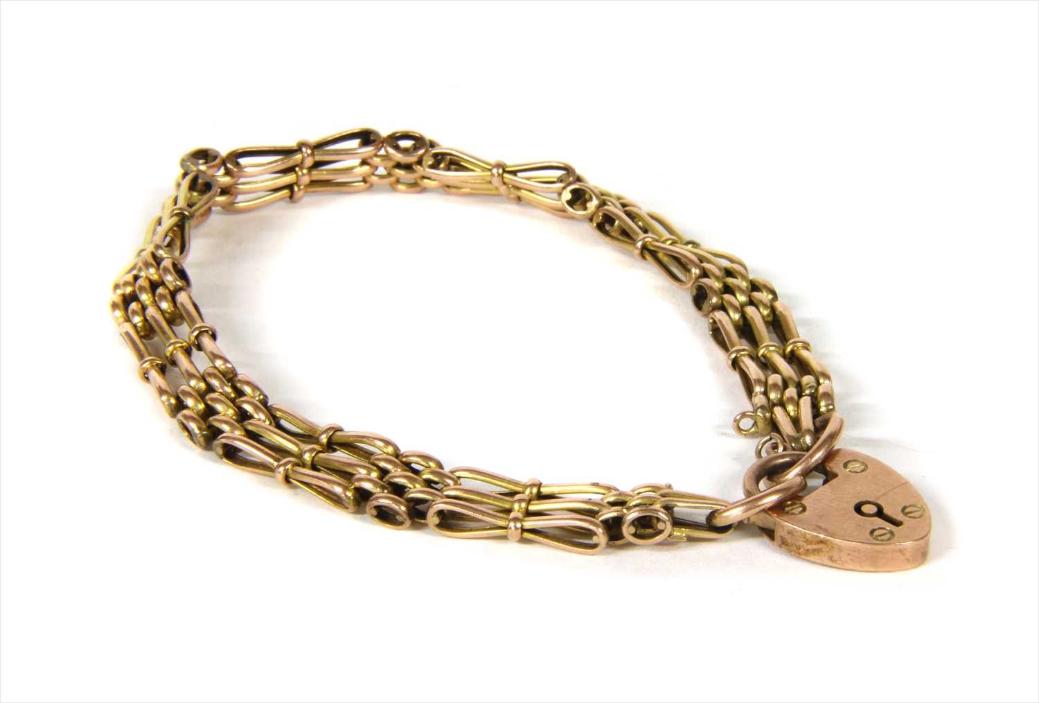 Lot 9 - A gold gate bracelet