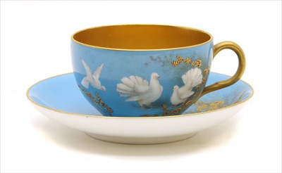 Lot 149 - A Royal Worcester powder blue cup and saucer