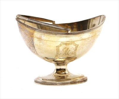 Lot 139 - A George III silver navette shaped sweetmeat basket