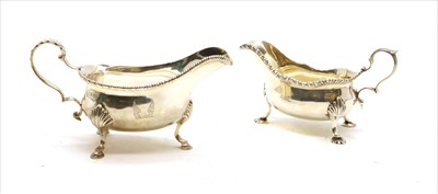 Lot 141 - A silver sauce boat