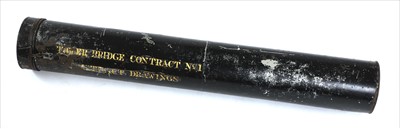 Lot 103 - A metal document tube