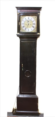 Lot 651 - An ebonised longcase clock