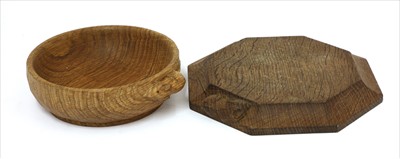 Lot 271 - A Robert 'Mouseman' Thompson oak bowl and cheeseboard