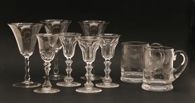 Lot 174 - Glassware including two tankards with signs of the Zodiac