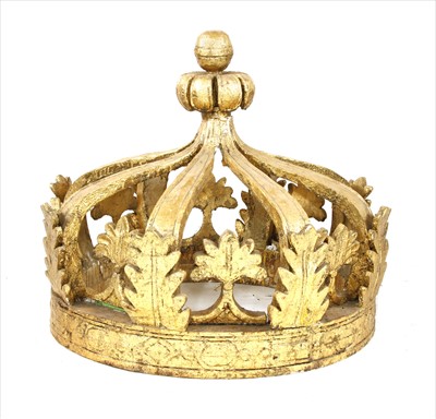Lot 796 - A large giltwood crown corona