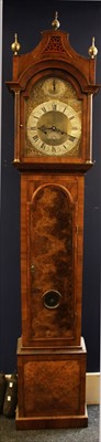 Lot 486 - A walnut longcase clock