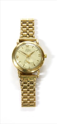 Lot 37 - A gold Elco mechanical bracelet watch