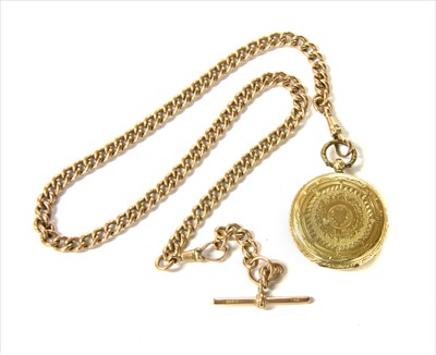 Lot 175 - A gold key wound open-faced pocket watch